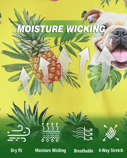Bulldog Pineapple Tropical Hawaiian Polo Shirt | Azhobbyshop