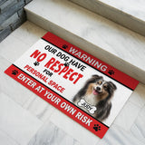 Personalized Dog Warning Doormat – Custom Pet Photo & Name Mat