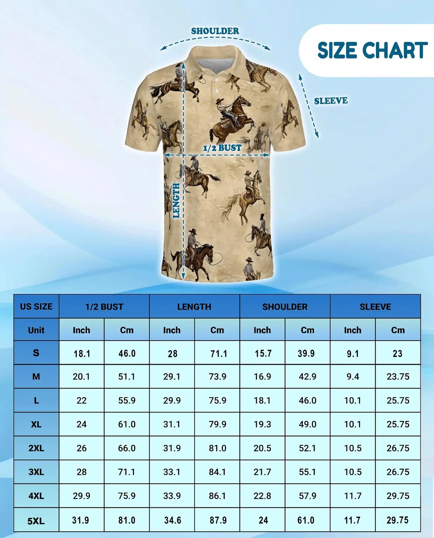 Brown Horse Western Cowboy Polo Shirt | Azhobbyshop