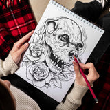 Animal Skeleton Spiral Bound Coloring Book, Unleash Your Artistic Talents in the Animal Skeleton Coloring Book with 30 Charming Coloring Pages for Coloring Enthusiasts to Embrace the Graceful Interplay of Skeletal Forms and Floral Designs