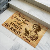 Personalized Book Lover Doormat – Books & Coffee Welcome Mat
