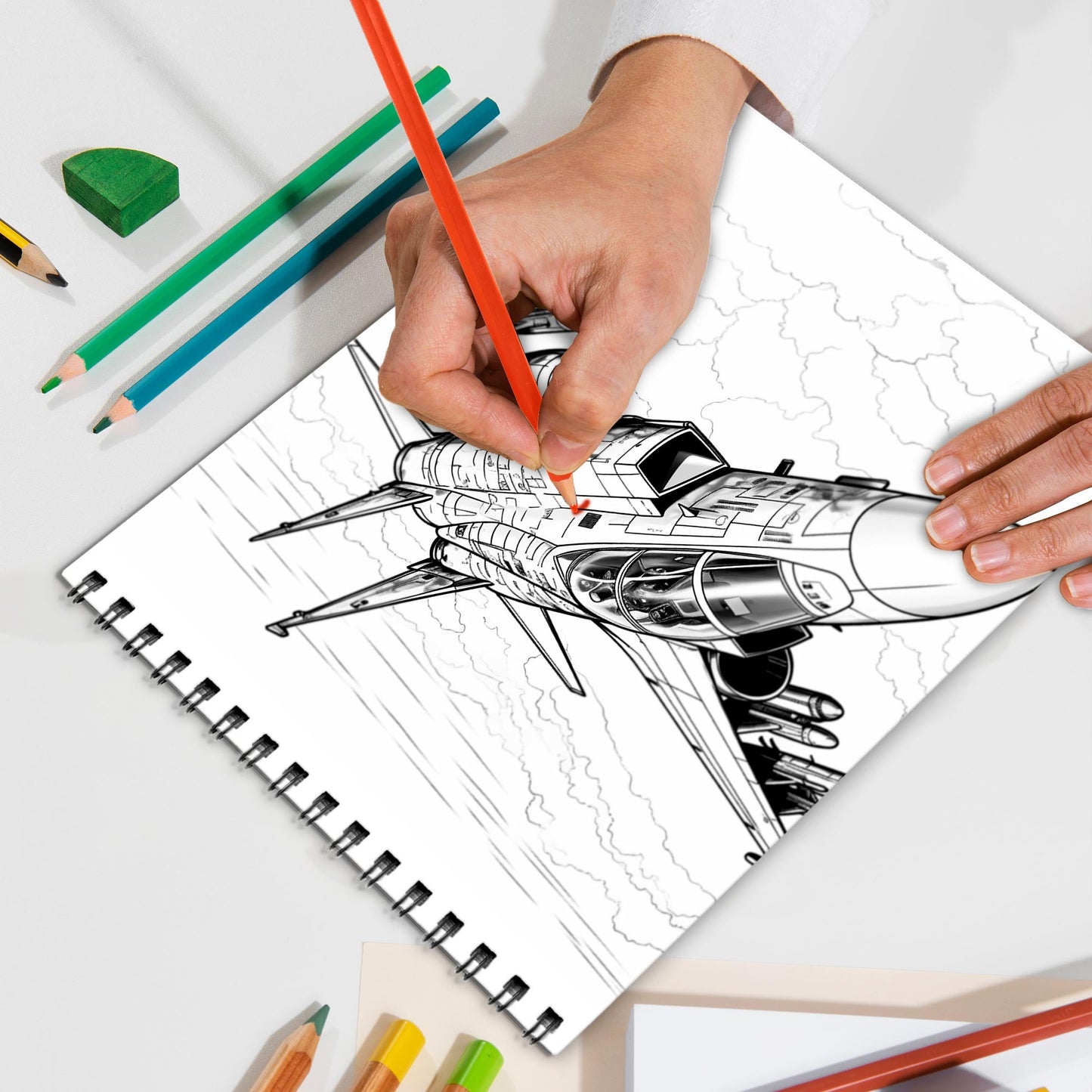 Jet Fighters Spiral Bound Coloring Book, High-Speed Jet Fighters for an Adrenaline-Fueled Coloring Adventure, Perfect for Aviation Enthusiasts and Action Lovers