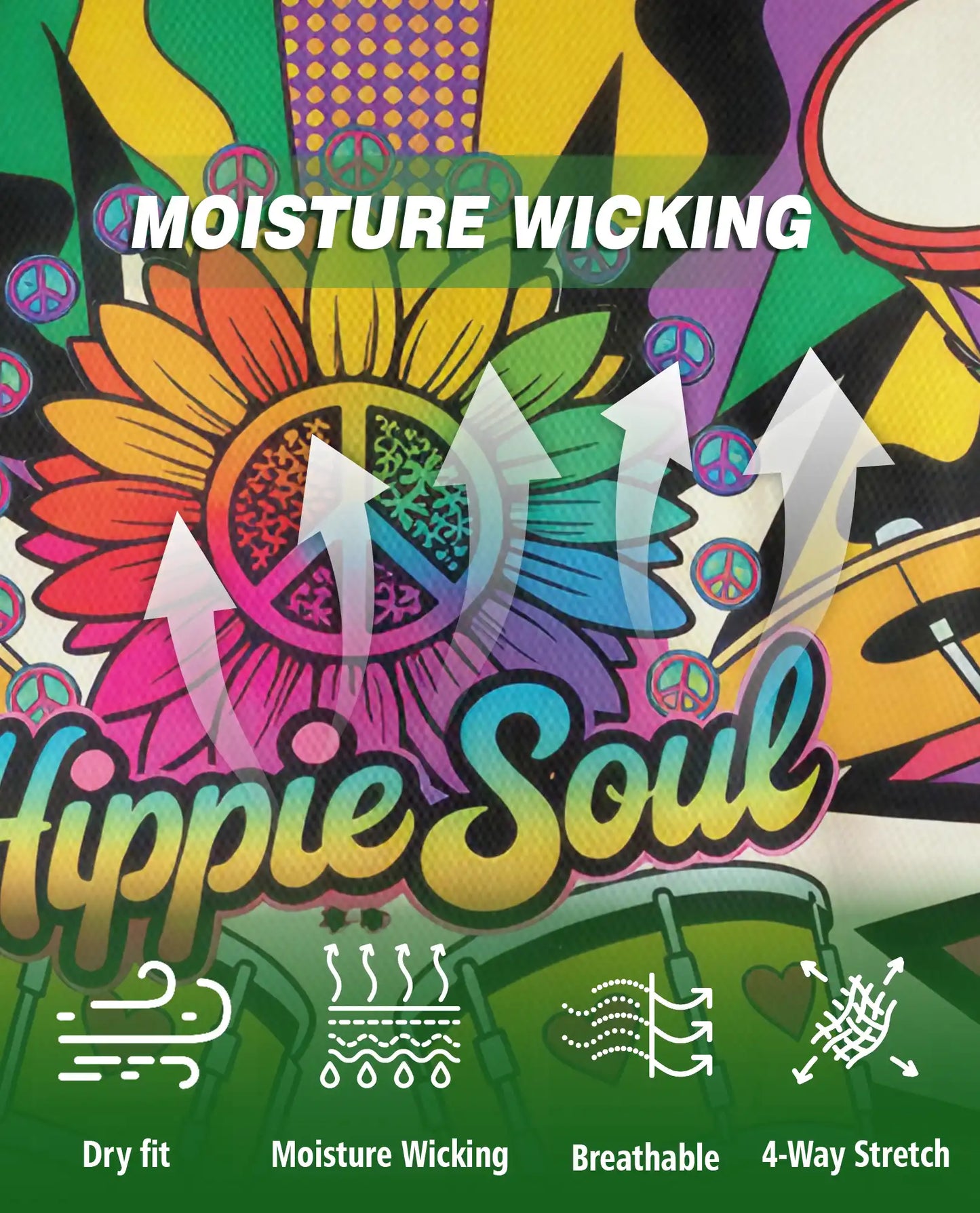 Love Drums Polo Shirt- Hippie Soul Music Festival Style | Azhobbyshop