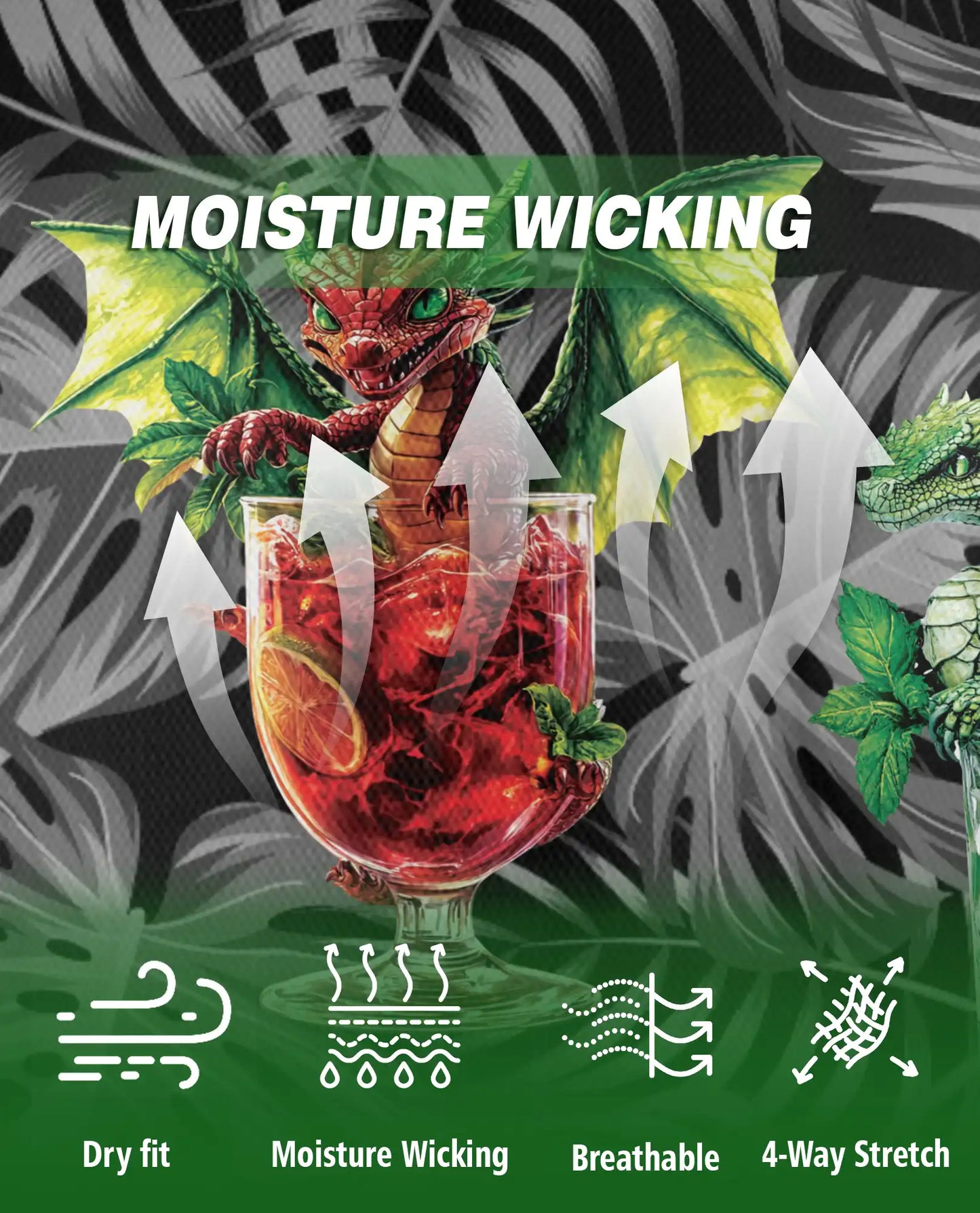 Dragon Cocktail Polo Shirt -Tropical Fantasy Party Style | Azhobbyshop