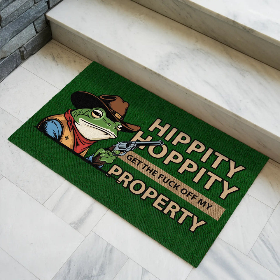 Funny Frog Cowboy Doormat – Sarcastic Welcome Mat