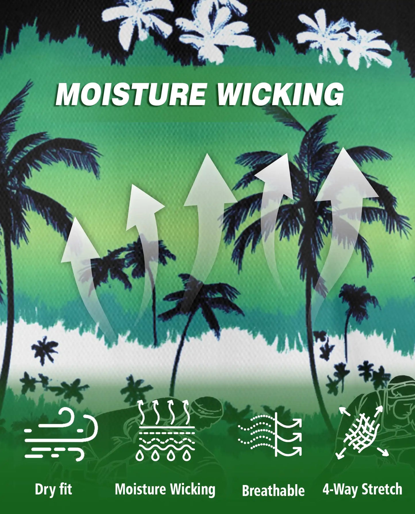 Wrestling Hawaiian 3D Polo Shirt for Men – Green Tropical Beach Style | Azhobbyshop