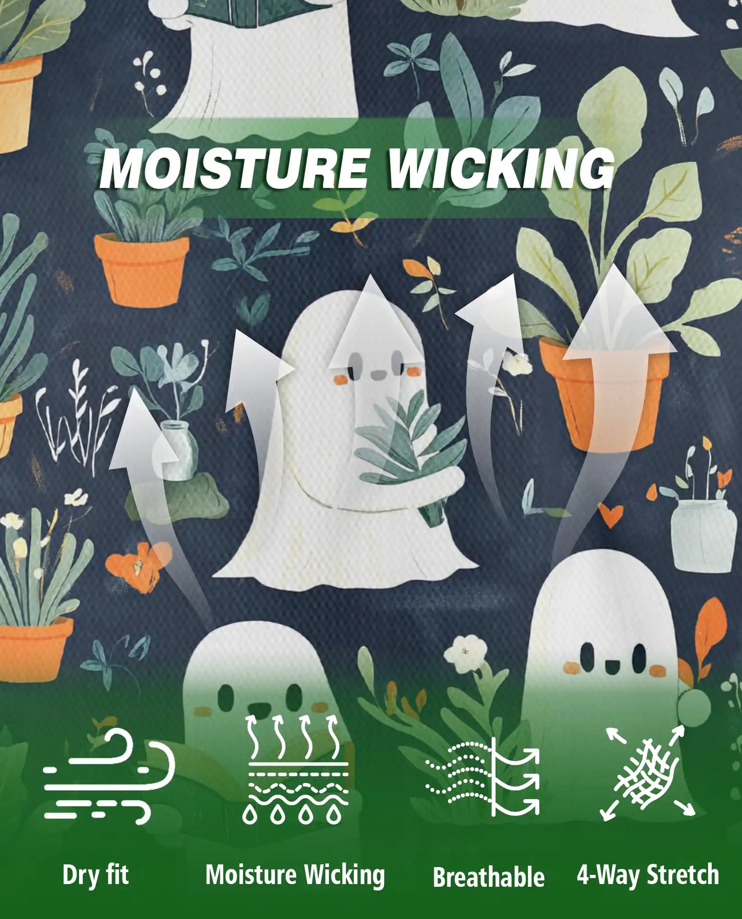 Cute Ghost Plant Polo Shirt for Men – Funny Halloween Garden Style | Azhobbyshop