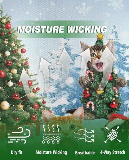 Cat Christmas Santa Polo Shirt – Cute Kitten Holiday Tree Snow 3D Print | Azhobbyshop