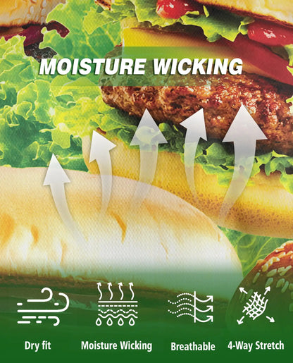 Burger 3D Polo Shirt for Men – Funny Fast Food Style | Azhobbyshop