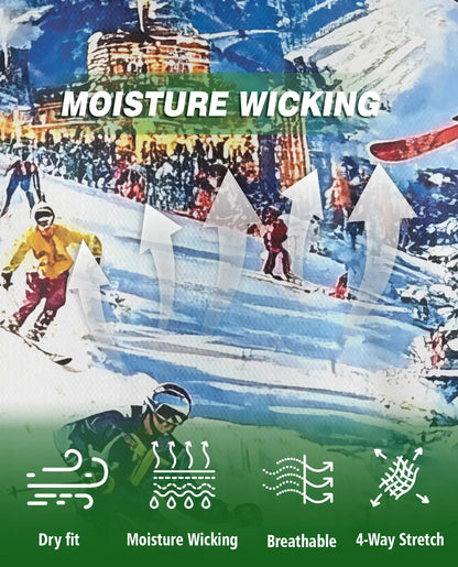 Skiing 3D Polo Shirt for Men – Colorful Winter Mountain Style | Azhobbyshop