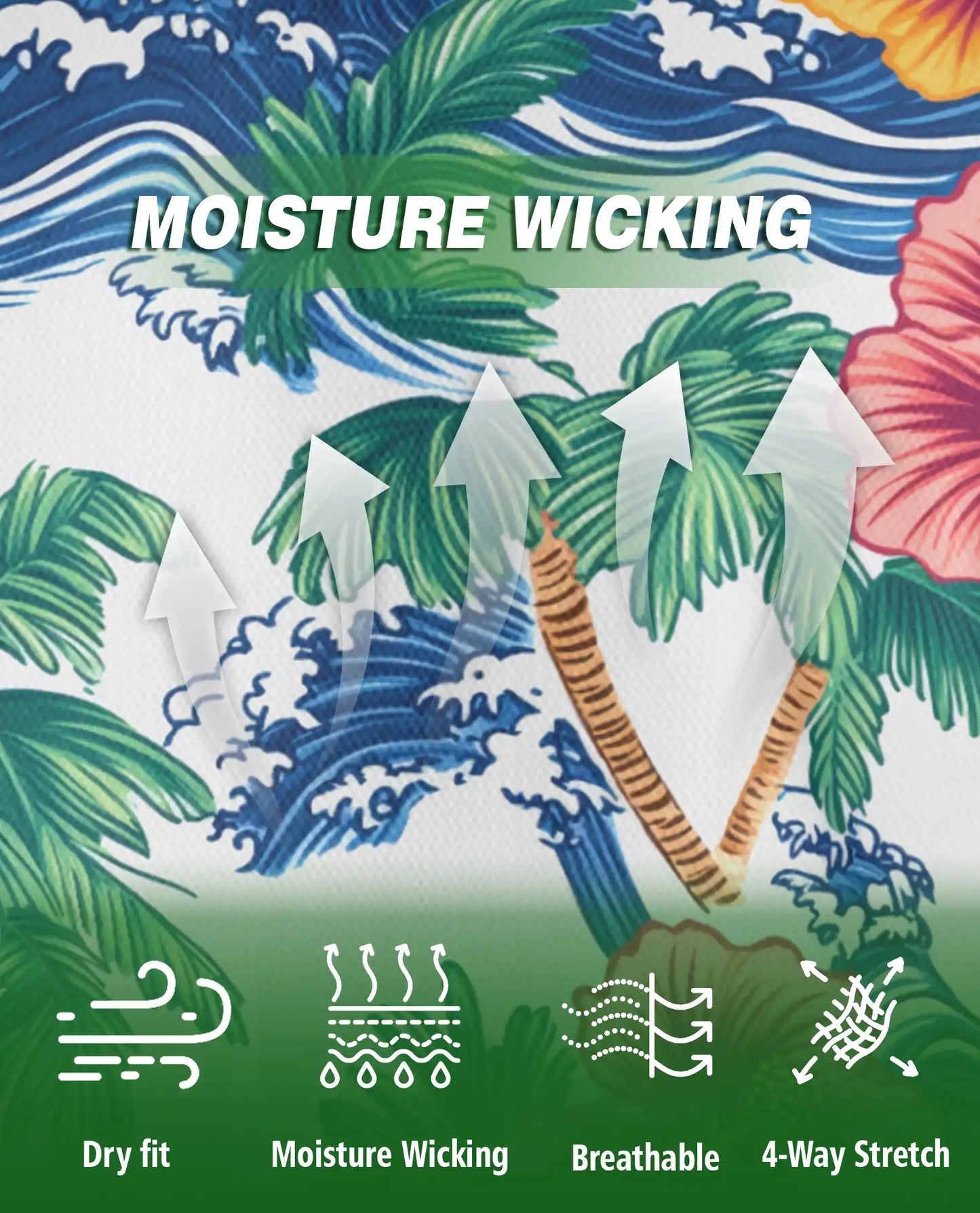 Awesome Tropical Hibiscus Polo Shirt – Ocean Waves & Palm Tree Summer Style | Azhobbyshop