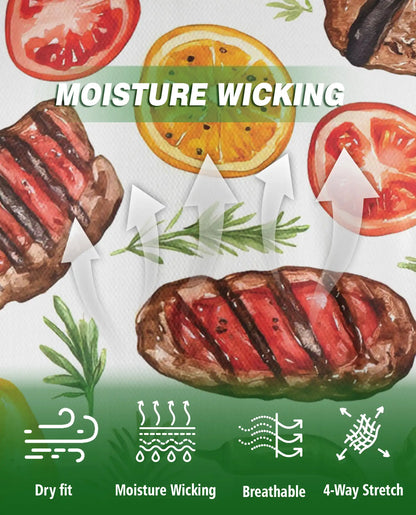 Grilled Steak 3D Polo Shirt for Men – BBQ Food Lover Summer Style | Azhobbyshop