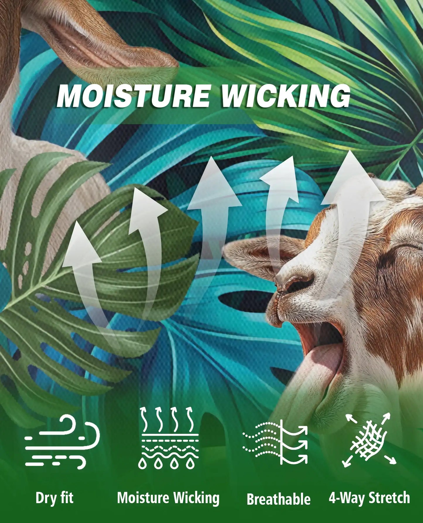 Funny Goat Tropical Polo Shirt – Jungle Leaves Animal Print | Azhobbyshop