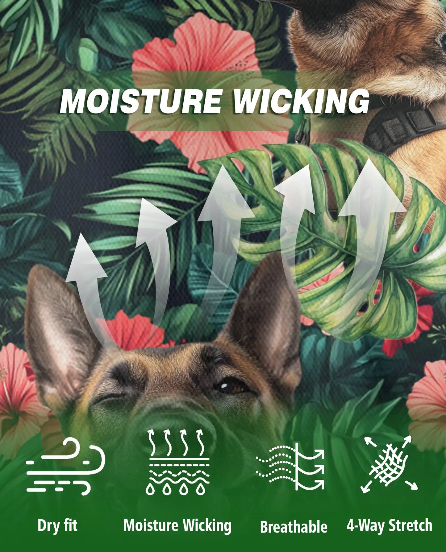 Belgian Malinois Tropical Polo Shirt – Military Dog Hawaiian Floral Style | Azhobbyshop