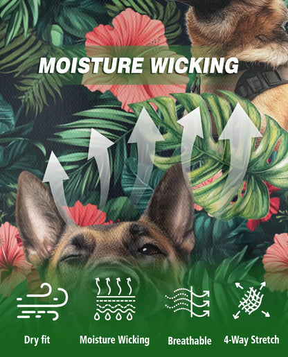 Belgian Malinois Tropical Polo Shirt – Military Dog Hawaiian Floral Style | Azhobbyshop
