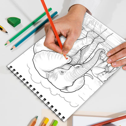 Wildlife Spiral Bound Coloring Book, Diverse Wildlife Scenes for a Nature-Inspired Coloring Experience, Ideal for Animal Lovers and Art Enthusiasts