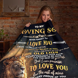 Personalized Son Blanket From Dad – Inspirational Lion Throw
