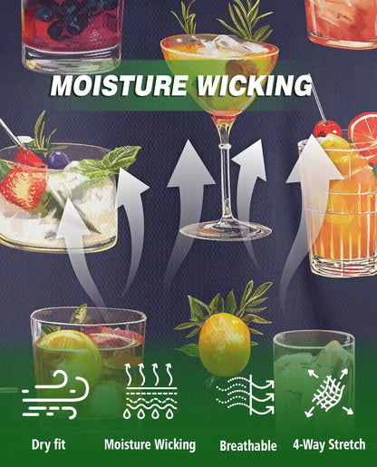 Summer Cocktails 3D Polo Shirt for Men – Tropical Drink Party Print | Azhobbyshop