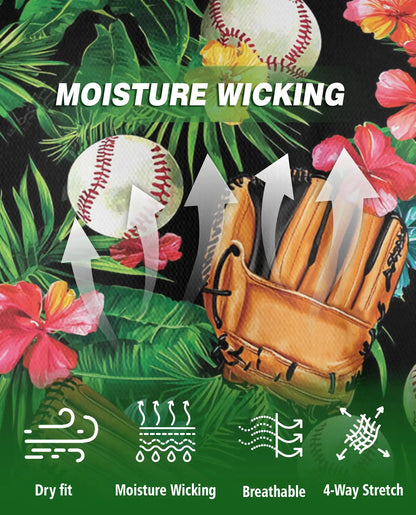 Baseball Tropical Floral Polo Shirt | Azhobbyshop