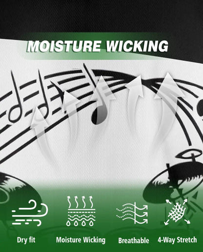 Drum Music 3D Polo Shirt for Men – Drummer Band Musical Style | Azhobbyshop
