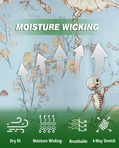 Dancing Skeleton Polo Shirt for Men – Vintage Ballet Gothic Style | Azhobbyshop