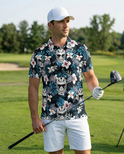 Lacrosse Tropical 3D Polo Shirt for Men – Floral Sports Summer Style | Azhobbyshop