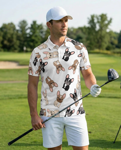 French Bulldog 3D Polo Shirt for Men – Cute Dog Lover Pattern Style | Azhobbyshop