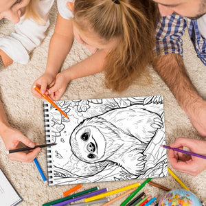 Sloth Spiral Bound Coloring Book, Adorable Sloths for a Relaxing and Cute Artistic Experience, Ideal for Animal Lovers and Those Seeking Calm