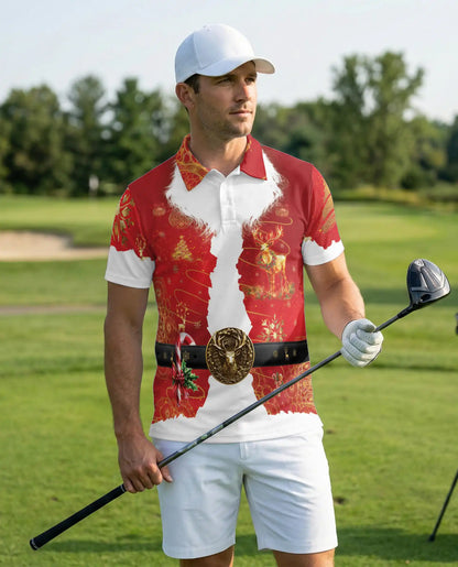 Santa Claus Polo Shirt – Christmas Costume 3D Holiday Graphic | Azhobbyshop