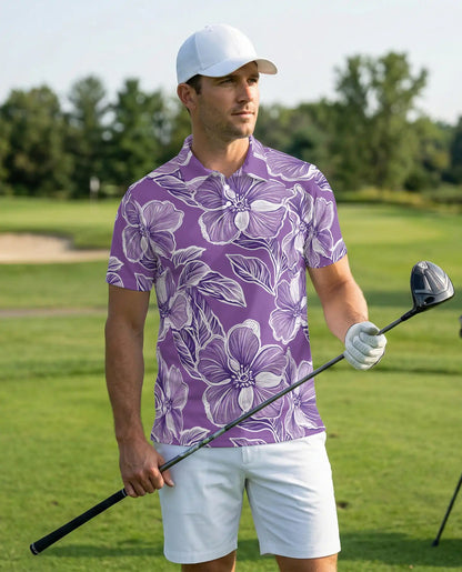 Big Hibiscus Floral Polo Shirt | Azhobbyshop