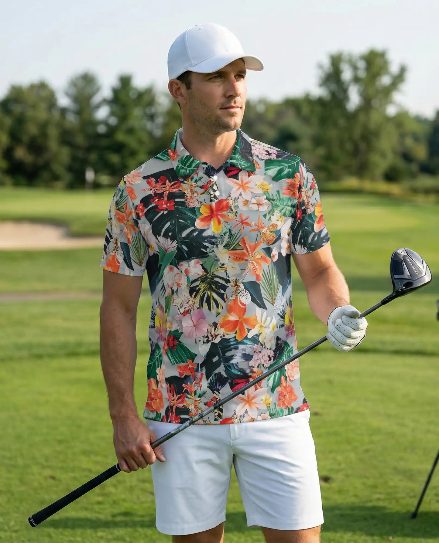 Flower Ephemera Tropical 3D Polo Shirt for Men – Floral Hawaiian Summer Style | Azhobbyshop