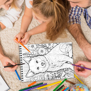 Dazzling Dogs Spiral Bound Coloring Book, Captivating Dog Scenes for Animal Lovers, Ideal for Canine Admirers and Artistic Fun