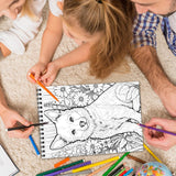 Dazzling Dogs Spiral Bound Coloring Book, Captivating Dog Scenes for Animal Lovers, Ideal for Canine Admirers and Artistic Fun