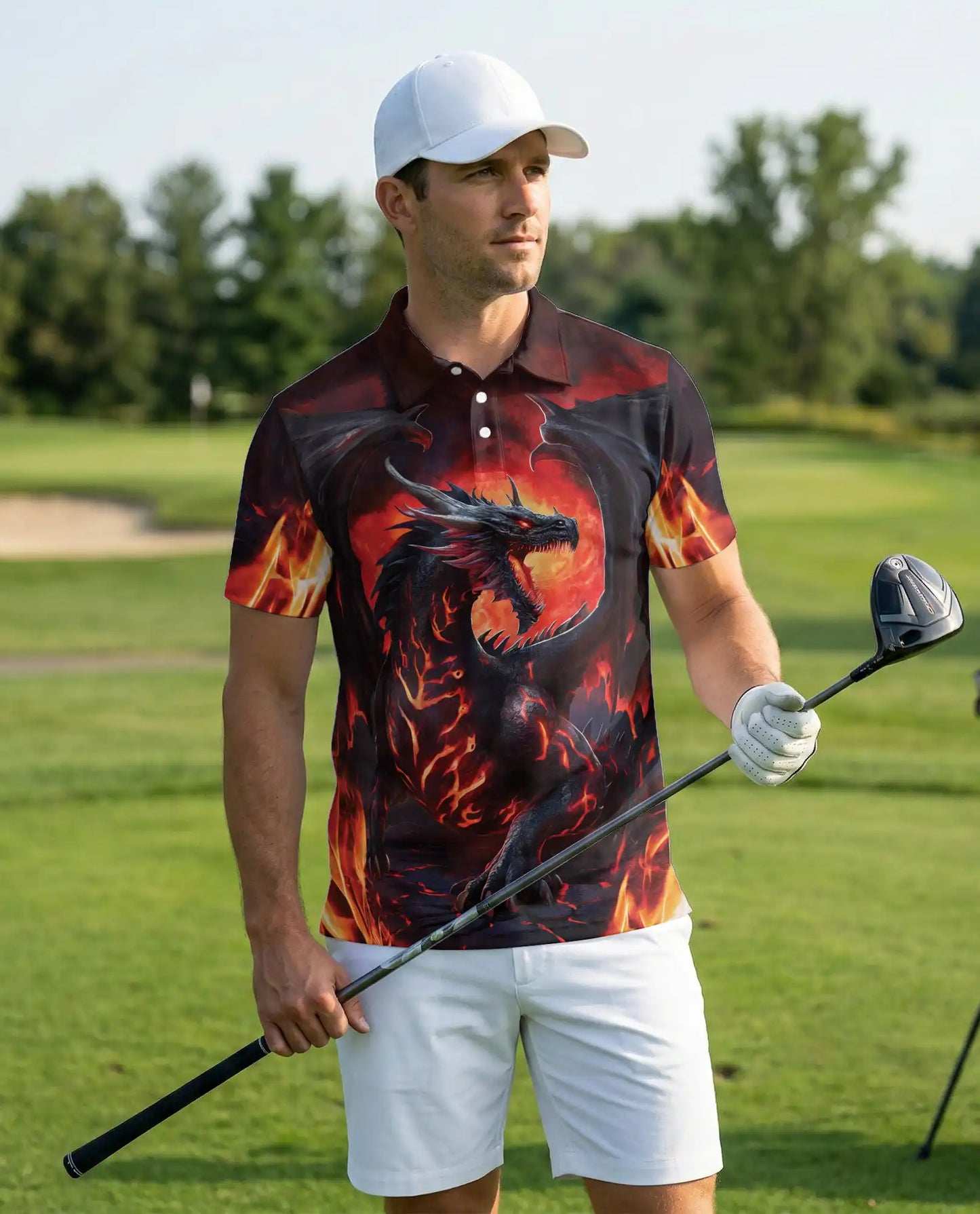 Mythical Fire Dragon Polo Shirt | Azhobbyshop