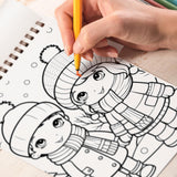 Cute Winter Spiral Bound Coloring Book, Explore 30 Intriguing Coloring Pages, Depicting Cute Winter Scenes with Adorable Animal Companions