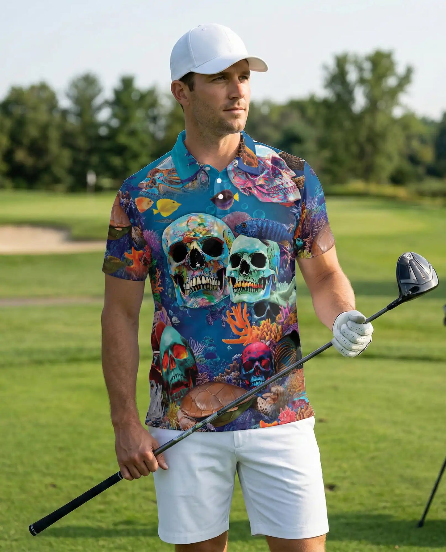 Ocean Skull Underwater Polo Shirt | Azhobbyshop