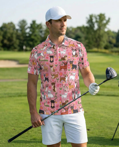 Flowers Chihuahua Pattern Polo Shirt | Azhobbyshop