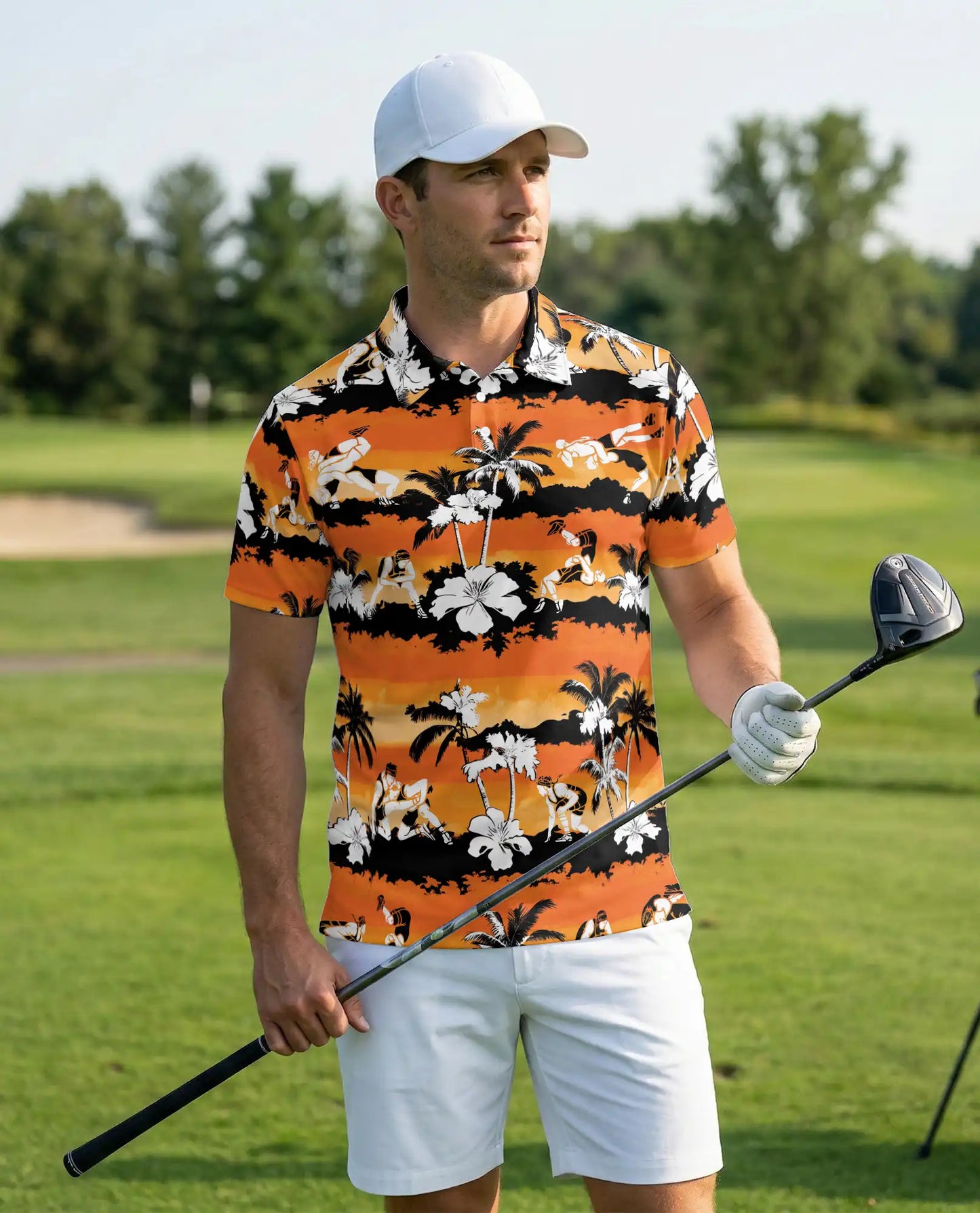 Wrestling Hawaiian 3D Polo Shirt for Men – Funny Tropical Beach Style | Azhobbyshop