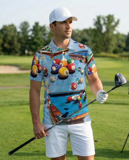 Billiards Hawaiian Polo Shirt – Pool Table Ball Player Shirt | Azhobbyshop