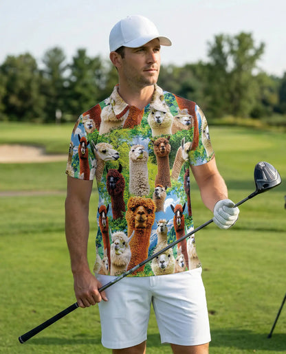 Alpaca Polo Shirt – Fun & Colorful Animal Print | Azhobbyshop