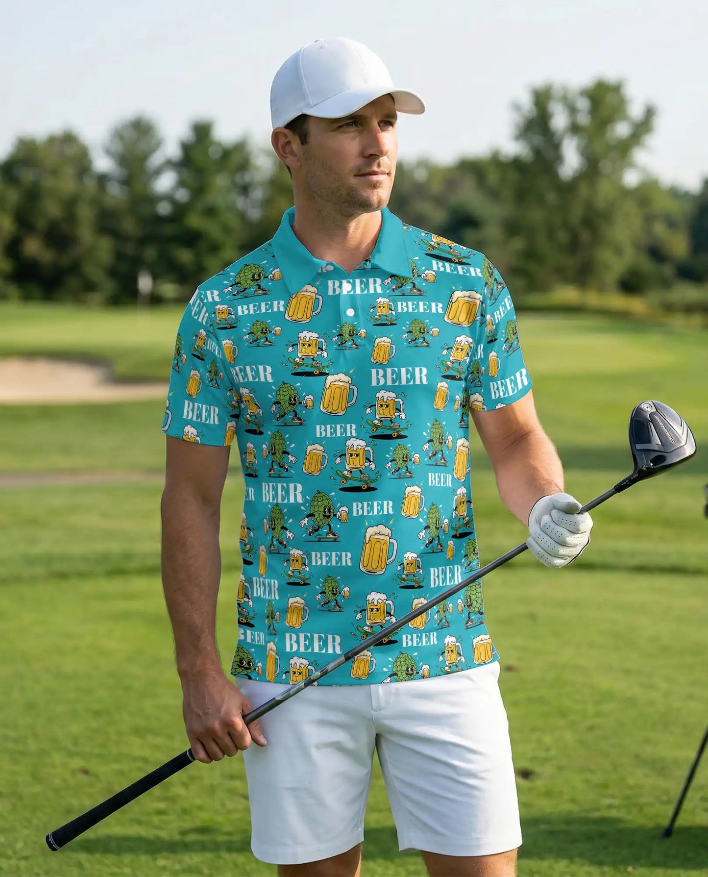 Funny Beer 3D Polo Shirt for Men – Skateboard Hop Party Design | Azhobbyshop