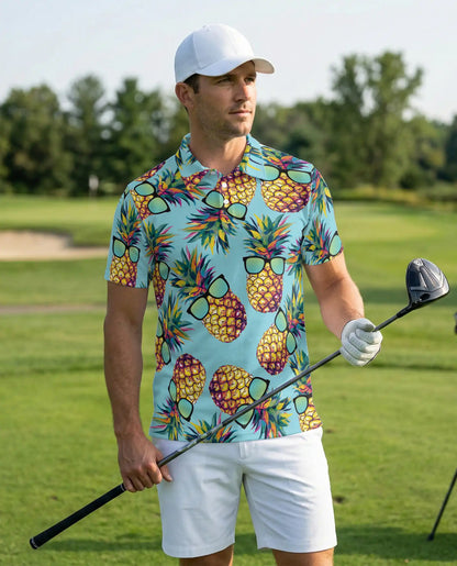 Cool Pineapple Sunglasses Polo Shirt – Tropical Summer Hawaiian Style | Azhobbyshop
