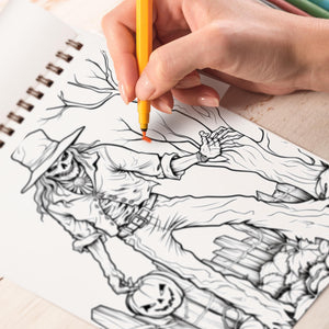 Spooky Scarecrow Spiral Bound Coloring Book, Explore the Haunting Beauty of Scarecrows and Create Your Own Spooky Masterpieces