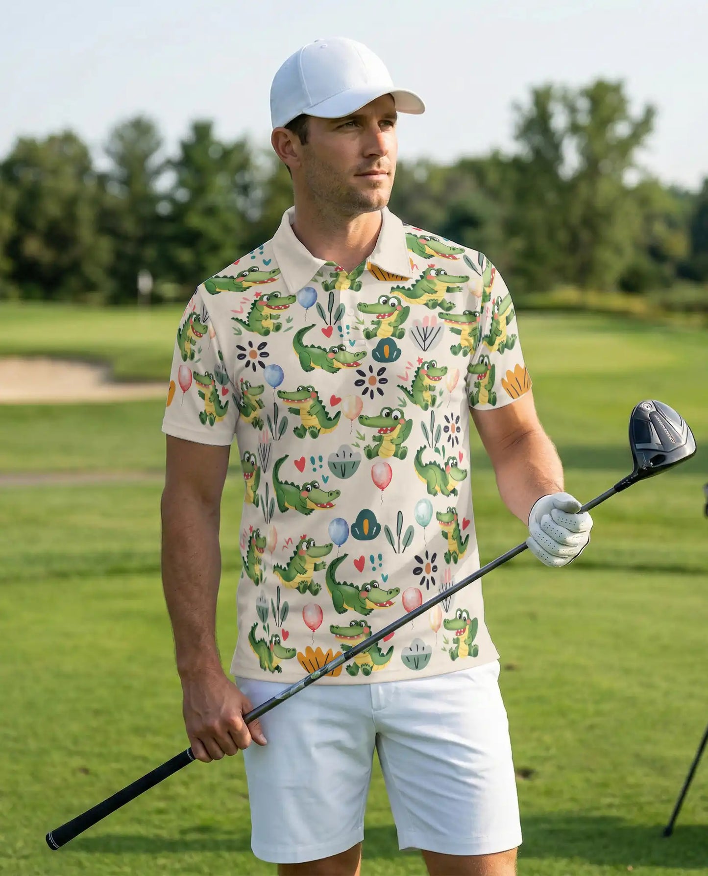 Alligator Polo Shirt – Cute Cartoon Crocodile Pattern | Azhobbyshop
