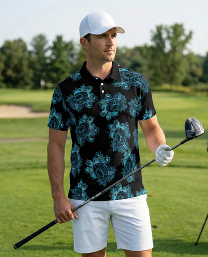 Sea Turtle Polo Shirt -Ocean Lover Tropical Beach Style | Azhobbyshop