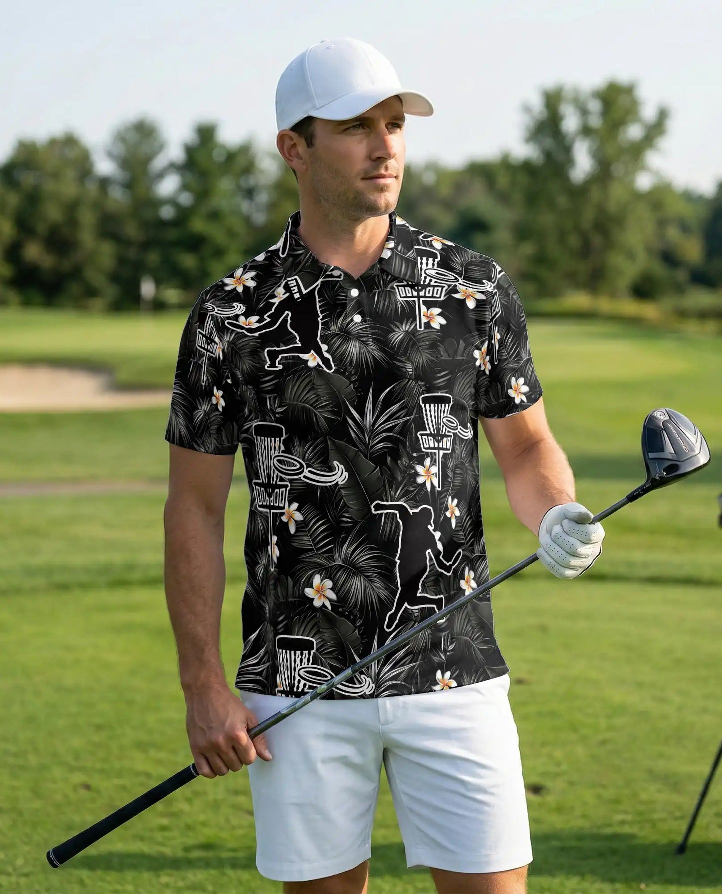 Disc Golf Tropical Flowers 3D Polo Shirt – Island Sport Floral Style | Azhobbyshop
