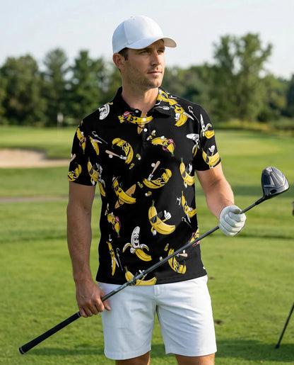 Funny Banana 3D Polo Shirt for Men – Cool Fruit Cartoon Style | Azhobbyshop