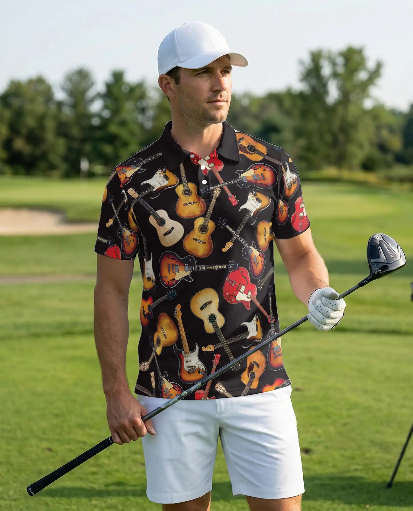 Guitar Polo Shirt- Music Lover Electric Acoustic Style | Azhobbyshop