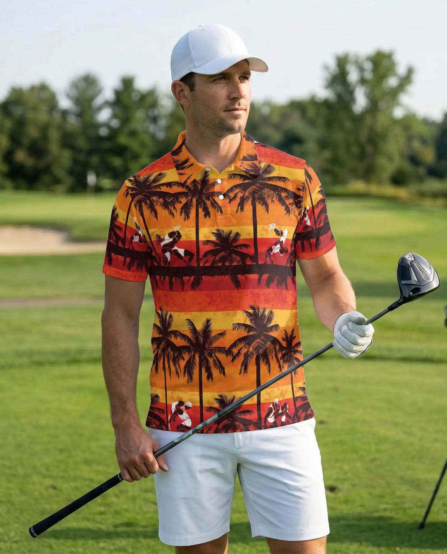 Wrestling Hawaiian 3D Polo Shirt for Men – Sunset Tropical Beach Style | Azhobbyshop