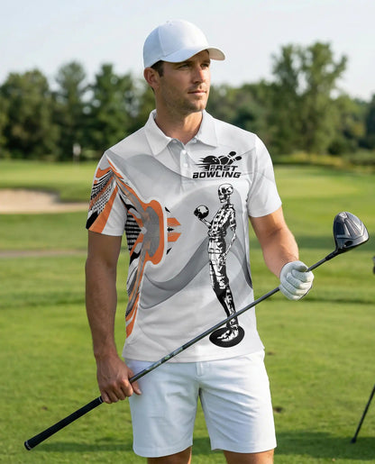 Skeleton Bowling Polo Shirt – Funny Skull Bowler Graphic | Azhobbyshop